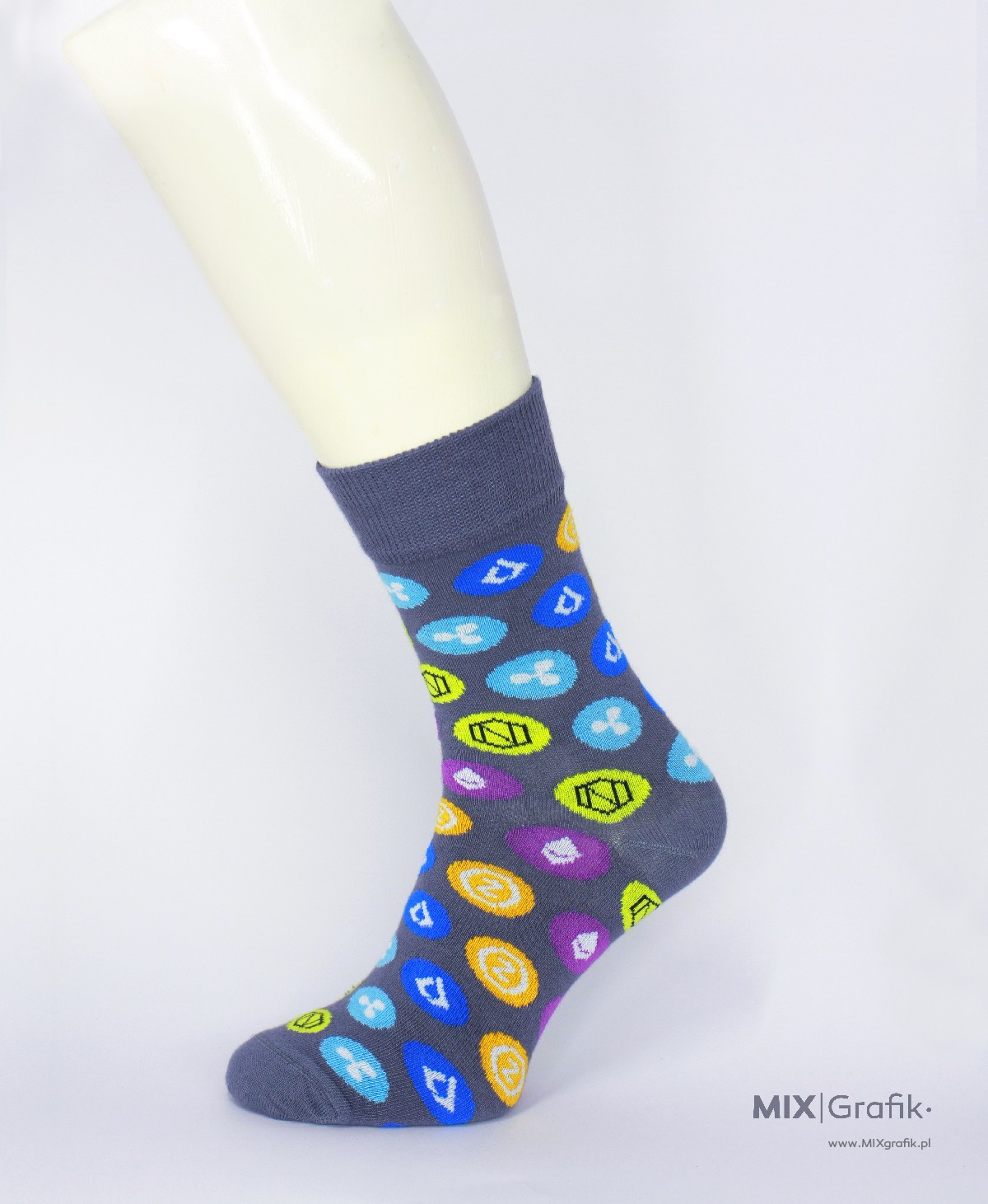 Skarpetki na zamówienie kryptowaluty bitcoin custom socks design 69
