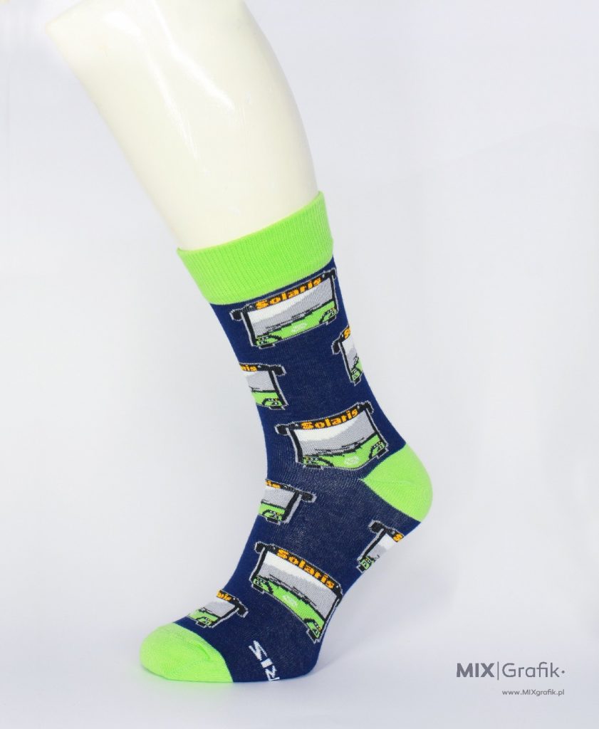 Skarpetki na zamówienie solaris autobusy komunikacja miejscka custom socks design 73