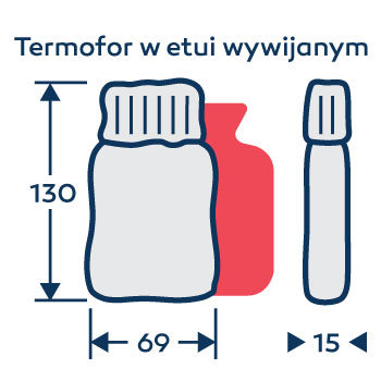 Wymiary termofor - ogrzewacz do rąk - na zamówienie - z logo - w etui wywijanym
