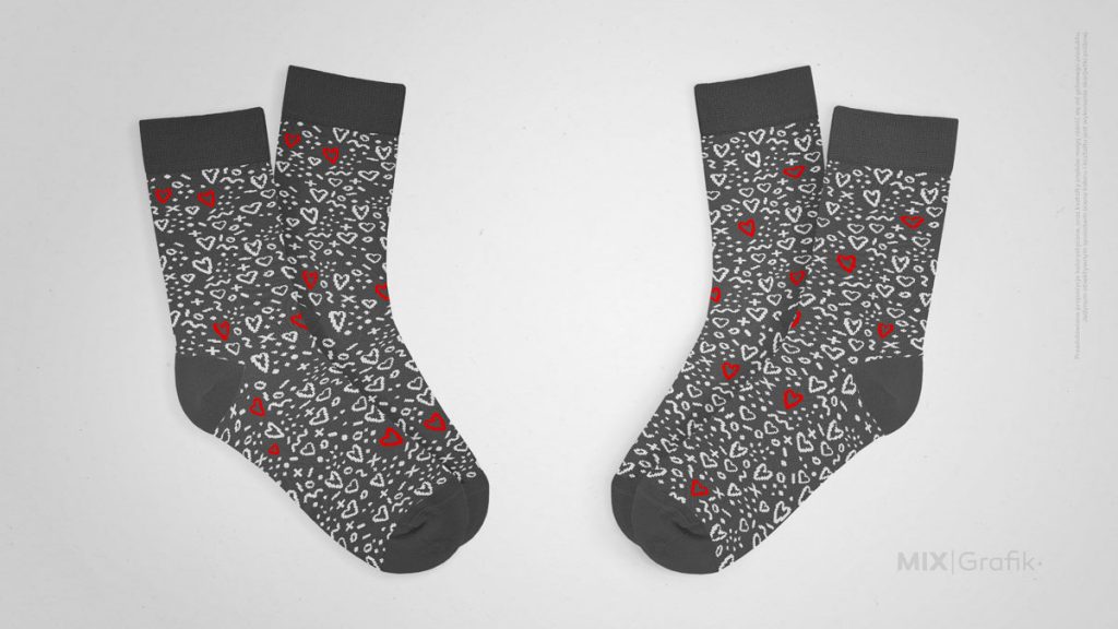 Valentines day socks custom logo
